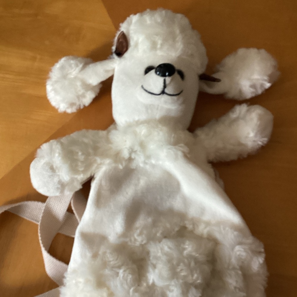 Plush White poodle Kids Backpack Plush Toy - Soft Cuddly Companion